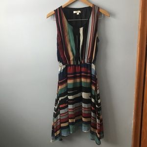 Draped Hi-Low Rustic Arizona Striped Dress
